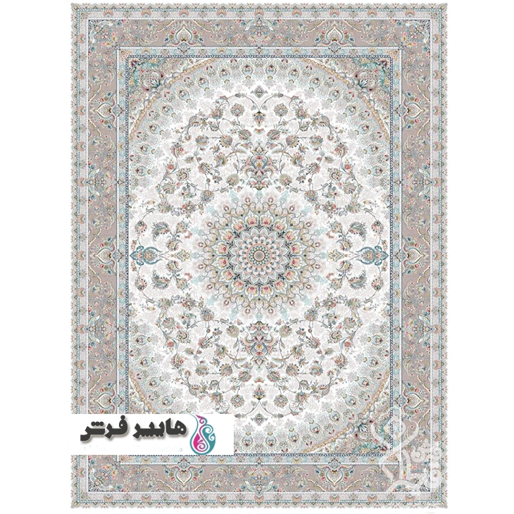 490-کرم فرش قیطران طرح 490 زمینه کرم (آکام کرم) - Image 1
